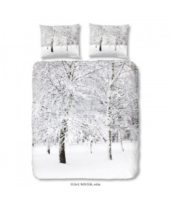 GOOD MORNING Parure de couette WINTER 100% coton  1 Housse de couette 220x240 cm  2 Taies d\'Oreillers  Blanc