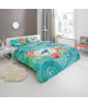 HIP Parure de couette Tessya  1 housse de couette 140x200 cm  1 taie 60x70 cm bleu, blanc et vert