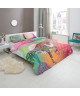 HIP Parure de couette Sentha  1 housse de couette 140x200 cm  1 taie 60x70 cm rose, blanc et bleu