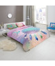 HIP Parure de couette Sima  1 housse de couette 200x200 cm  2 taies 60x70 cm violet, bleu et rose