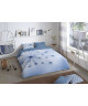 GOOD MORNING Parure de couette ICE 100% coton  1 Housse de couette 200x200 cm  2 Taies d\'Oreillers  Bleu glacier