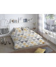 GOOD MORNING Parure de couette DYA 100% coton  1 Housse de couette 220x240 cm  2 Taies d\'Oreillers  Blanc et gris