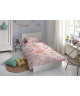 GOOD MORNING Parure de couette SWEET WINTER 100% coton  1 housse de couette et 1 taie d\'oreiller  140x200 cm  Rose