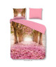 PURE Parure de couette Microfibre Soraya  1 housse de couette 200x200cm  2 taies 60x70cm  Rose