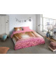 PURE Parure de couette Microfibre Soraya  1 housse de couette 200x200cm  2 taies 60x70cm  Rose