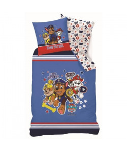 PAT PATROUILLE Parure de couette Enfant  1 Housse de couette 140x200 cm  1 taie d\'oreiller 63x63 cm indigo