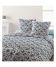 SANTENS Parure de Couette 100% coton KENZIA  1 Housse de couette 220x240 cm  2 taies 63x63 cm  Bleu