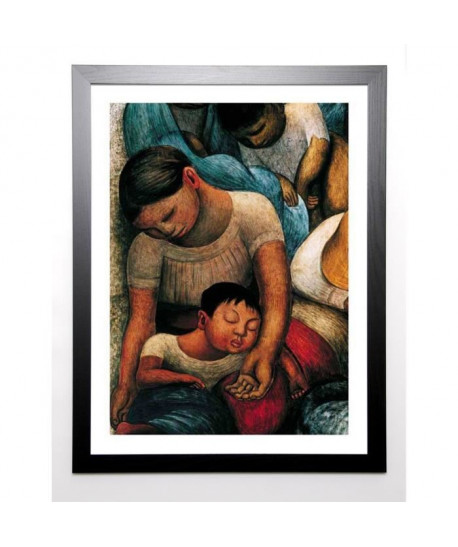 RIVERA Image encadrée La Noche de los Pobres 67x87 cm Multicolore