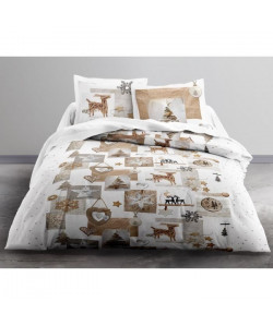 TODAY Parure de couette ENJOY SNOW DEER  1 housse de couette 220x240 cm  2 taies 63x63 cm