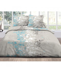 DOUCEUR DE NUITS Parure de couette Bucolique  100% coton  220x240 cm  Bleu