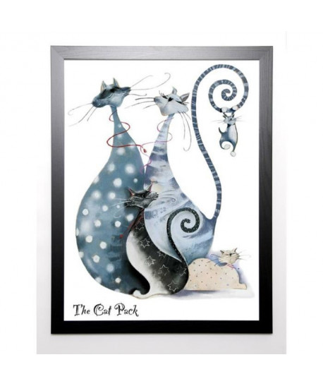 ROBERTSON Image encadrée The Cat Pack 67x87 cm Gris