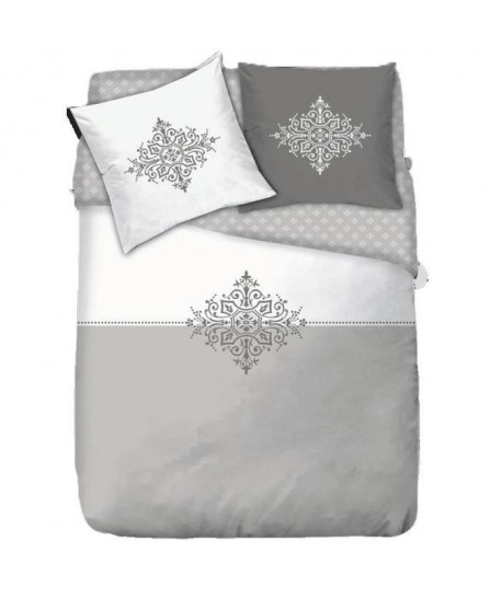 FINLANDEK Parure de couette 100% Coton ORNIA  1 Housse de couette 200x200 cm  2 Taies d\'Oreillers 63x63 cm