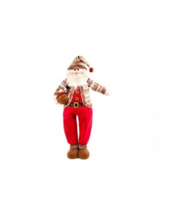 Personnage de Noël :  Pere Noël en tissu 62x89 cm