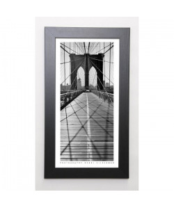 SILBERMAN Image encadrée Across Brooklyn Bridge 29,7x57 cm Gris