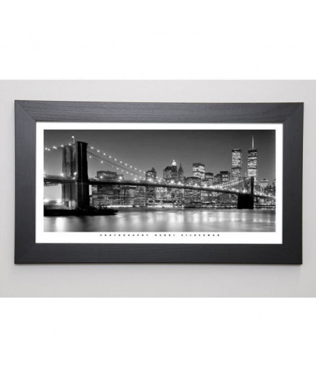 SILBERMAN Image encadrée Brooklyn Bridge 29,7x57 cm Gris