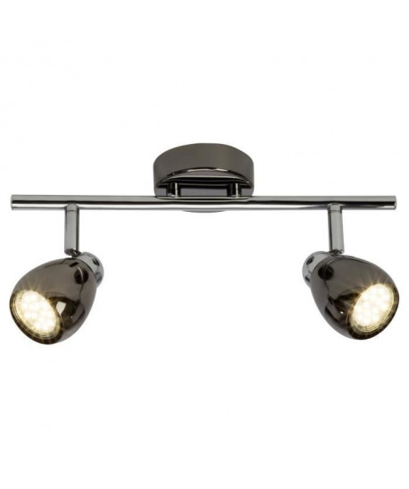 MILANO Plafonnier LED a 2 lumieres  2xGU10 3W chrome et noir