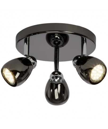 Plafonnier LED a 3 lumieres Milano 3xGU10 3W chrome et noir