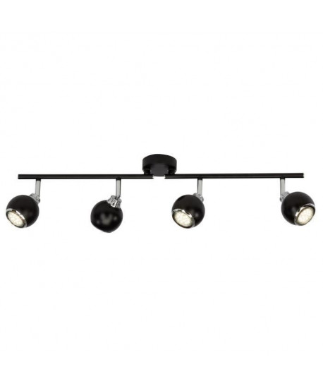 Plafonnier LED a 4 lumieres Ina 2xGU10 3W noir et chrome