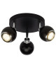 Plafonnier LED a 3 lumieres Ina 3xGU10 3W noir et chrome