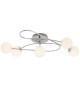 BELINA Plafonnier 5 lumieres chrome/blanc