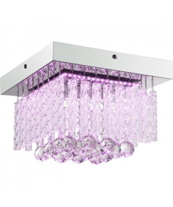 Plafonnier LED chrome 17x25x25cm Translucide