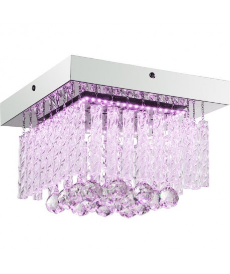 Plafonnier LED chrome 17x25x25cm Translucide