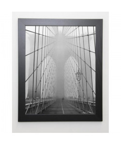 SILBERMAN Image encadrée Foggy Day on Brooklyn Bridge  47x57 cm  Gris