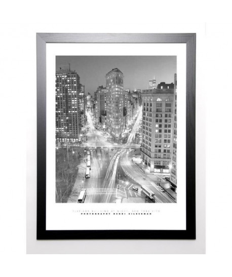 SILBERMAN Image encadrée Flatiron Building at Night 67x87 cm Gris