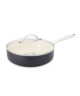 GREENPAN HERITAGE Sauteuse en céramique avec couvercle  Ř24 cm  Noir et Creme