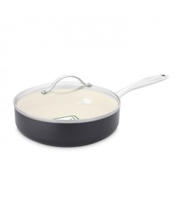 GREENPAN HERITAGE Sauteuse en céramique avec couvercle  Ř24 cm  Noir et Creme