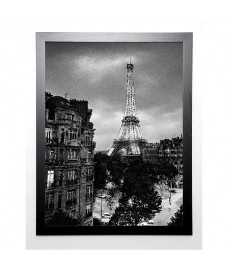 SILBERMAN Image encadrée Eiffel Tower Evening 67x87 cm Noir