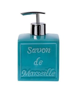 SAVON DE MARSEILLE Distributeur de savon  15,5x9x9cm  Bleu