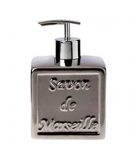 SAVON DE MARSEILLE Distributeur de savon  14x9x9cm  Argent
