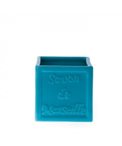 SAVON DE MARSEILLE Gobelet salle de bain  9x9x9cm  Bleu