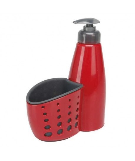 GIMEL Distributeur de savon avec porteéponge rouge et gris