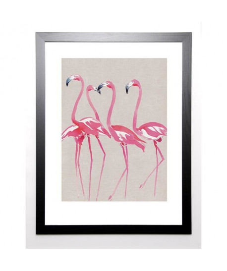 SUMMER THORNTON Image encadrée Elegant Flamingos 67x87 cm Rose