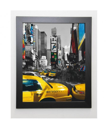 SUNSET Image encadrée Rush Hour on Broadway  47x57 cm  Jaune