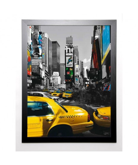 SUNSET Image encadrée Rush Hour on Broadway 67x87 cm Jaune