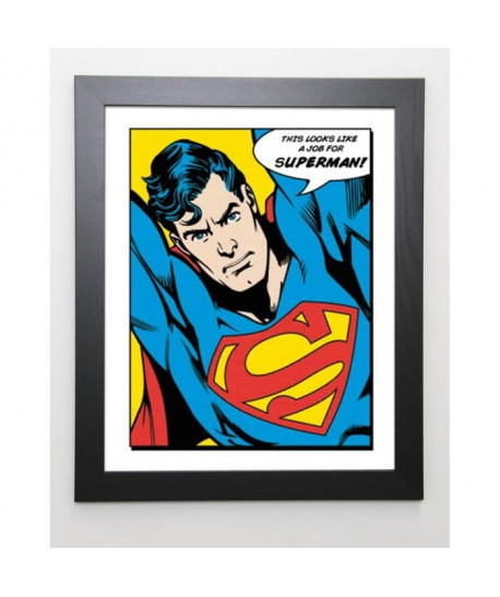 SUPERMAN Image encadrée A job for Superman  47x57 cm  Bleu