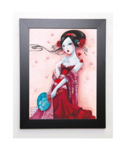 SYBILE Image encadrée Uchiwa 37x47 cm Rouge