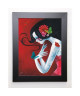 SYBILE Image encadrée Un coeur de papillon 37x47 cm Rouge