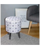 Pouf rond Graphic Ř30 H38 cm noir et blanc