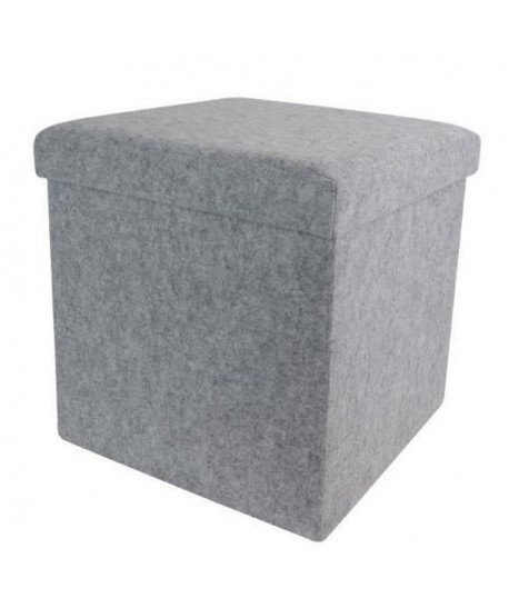 Coffre pouf pliable Feutrine 38x38x38 cm  Gris