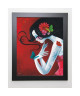 SYBILE Image encadrée Un coeur de papillon  47x57 cm  Rouge