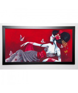 SYBILE Image encadrée Cameliasheart 57x107 cm Rouge