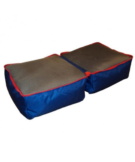 Pouf carré 2 en 1 45x4590x25 cm bleu