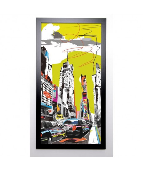 TANDEM Image encadrée New York embouteillage 57x107 cm Vert