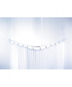 Barre de douche coulissantes  crochets  90 x 90cm  Aluminium Brillant