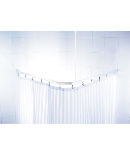 Barre de douche coulissantes  crochets  90 x 90cm  Aluminium Brillant