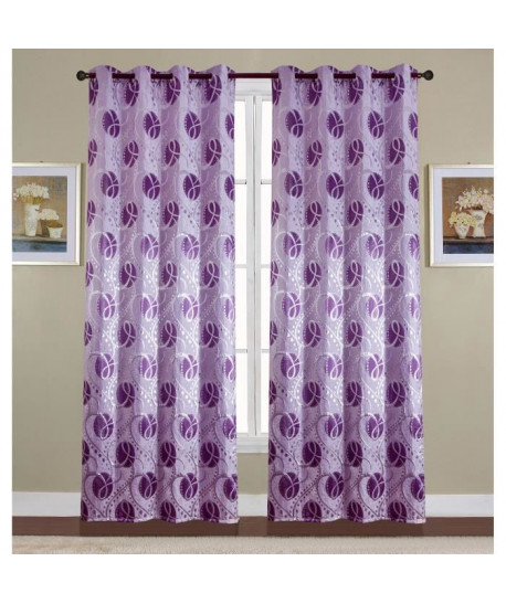 Paire de double rideaux 140x260 cm Violet